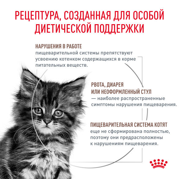 0,4кг Корм ROYAL CANIN Gastrointestinal Kitten диета для котят при нарушении пищеварения в возрасте от 2 до 10 месяцев