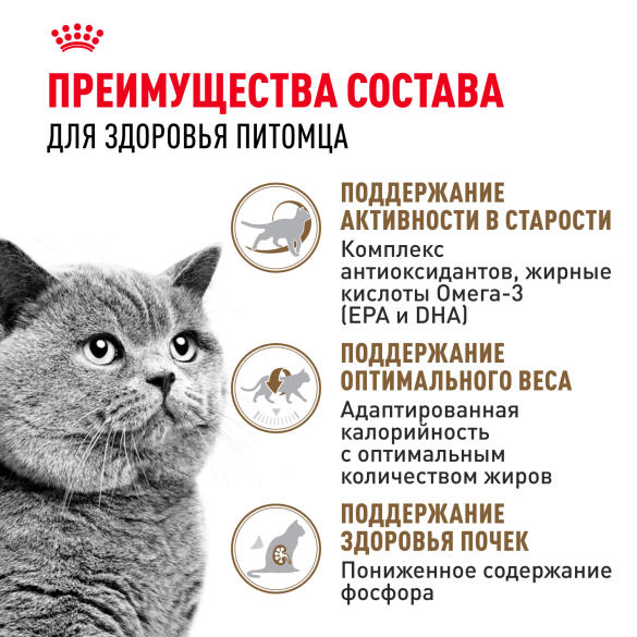 4кг Корм ROYAL CANIN Ageing Sterilized+12 для стерилизованных взрослых кошек старше 12 лет