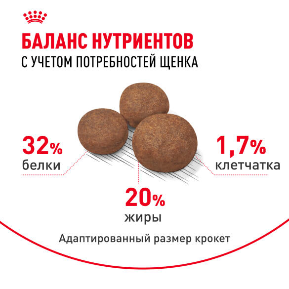 Корм в развес ROYAL CANIN Medium Puppy для щенков средних пород до 12 месяцев, 1кг
