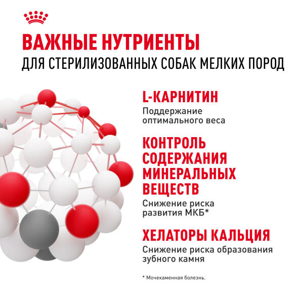 3кг Корм ROYAL CANIN Mini Sterilised для взрослых стерилизованных собак мелких пород, склонных к избыточному весу