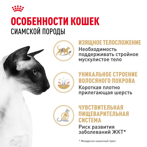 0,4кг Корм ROYAL CANIN Siamese Adult для взрослых Сиамских кошек от 12 месяцев