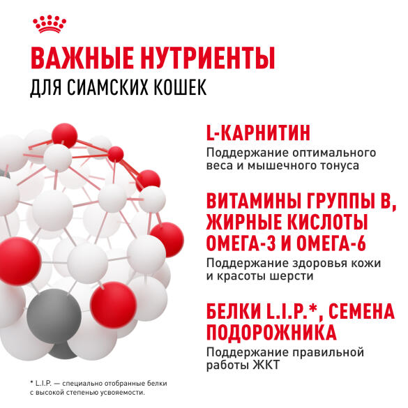 0,4кг Корм ROYAL CANIN Siamese Adult для взрослых Сиамских кошек от 12 месяцев