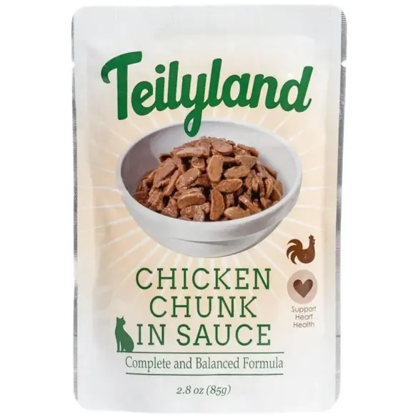 85гр Влажный корм Teilyland для кошек кусочки с Курицей в соусе