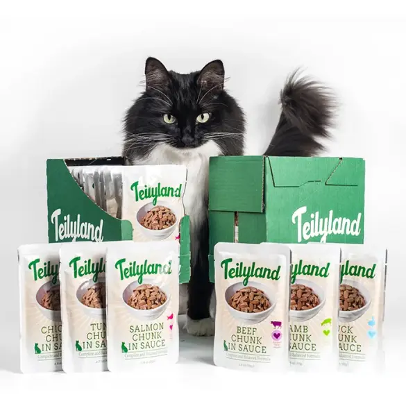 85гр Влажный корм Teilyland для кошек кусочки с Курицей в соусе