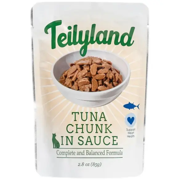 85гр Влажный корм Teilyland для кошек кусочки с Тунцом в соусе