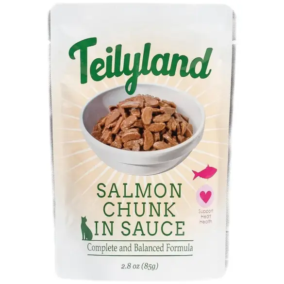 85гр Влажный корм Teilyland для кошек кусочки с Лососем в соусе