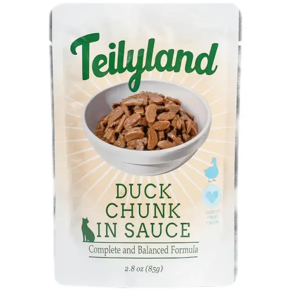 85гр Влажный корм Teilyland для кошек кусочки с Уткой в соусе