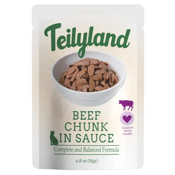 85гр Влажный корм Teilyland для кошек кусочки с Говядиной в соусе