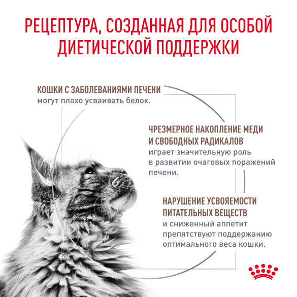 2кг Корм ROYAL CANIN Hepatic Feline диета для кошек при заболеваниях печени