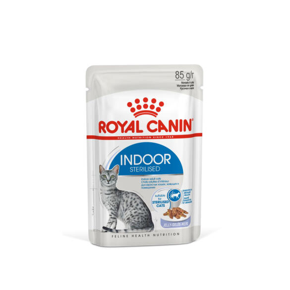 85гр Влажный корм ROYAL CANIN Indoor Sterilised для взрослых домашних стерилизованных кошек, в желе (пауч)