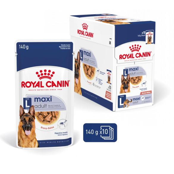 140гр Влажный корм ROYAL CANIN Maxi Adult кусочки в соусе для взрослых собак крупных пород (пауч)