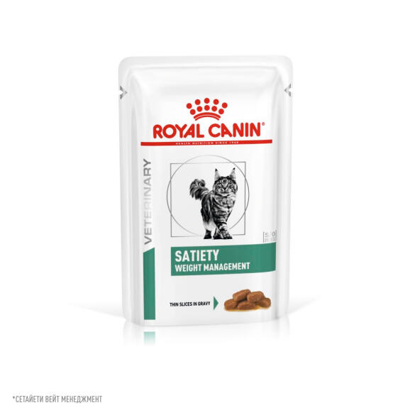 85гр Влажный корм ROYAL CANIN Satiety Feline диета для взрослых кошек с избыточным весом, в соусе (пауч)