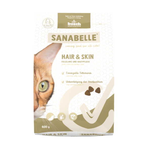 2кг Корм Bosch Sanabelle Hair&Skin для взрослых кошек для здоровья кожи и шерсти