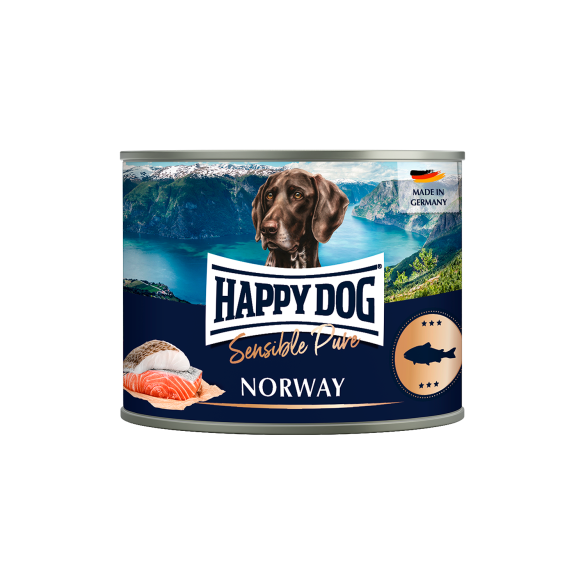 800гр Консервы Happy Dog Sensible Pure Norway полнорационные для взрослых собак всех пород с Рыбой