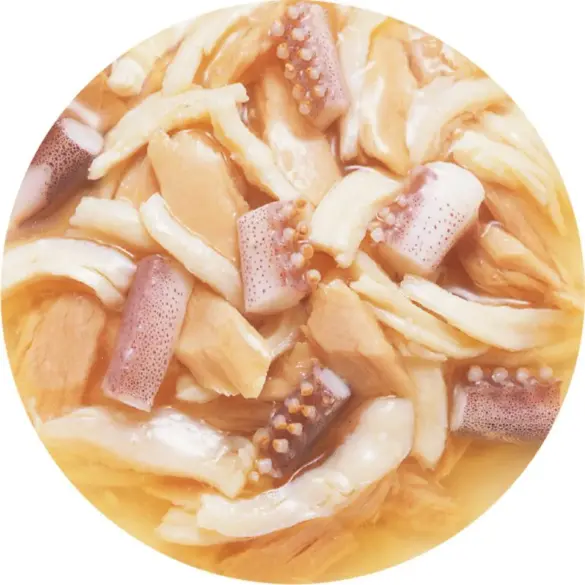 80гр Консерва INABA CIAO Toromi для кошек с Куриным филе, тунцом Магуро и кальмаром