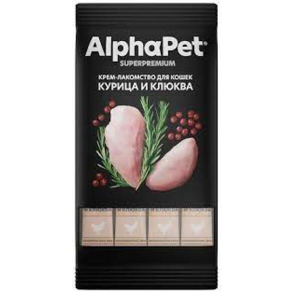 48гр Крем-лакомство AlphaPet Superpremium для кошек с Курицей и клюквой