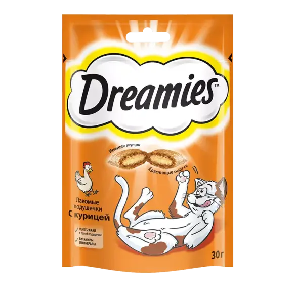 30гр Лакомство Dreamies™ для взрослых кошек с Курицей