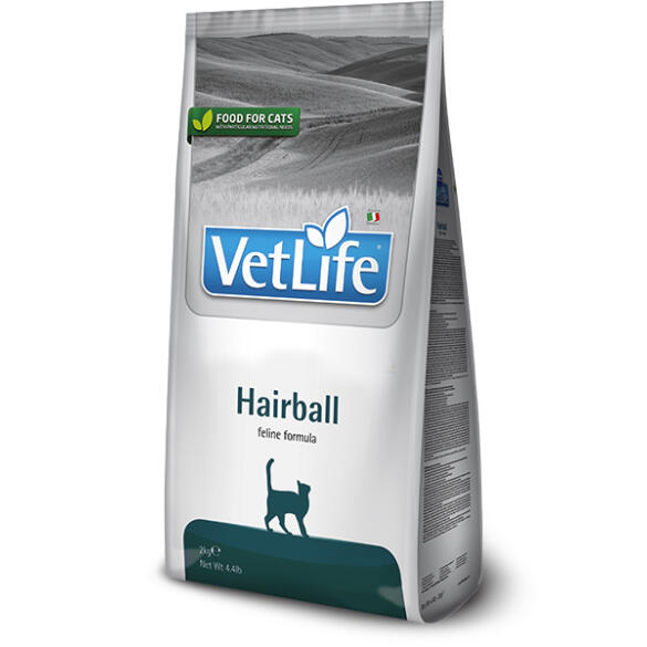 2кг Корм Farmina Vet Life Cat Hairball диета для выведения шерстяных комочков из кишечника взрослых кошек и котов
