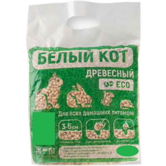 Древесный наполнитель "Белый кот" 5л