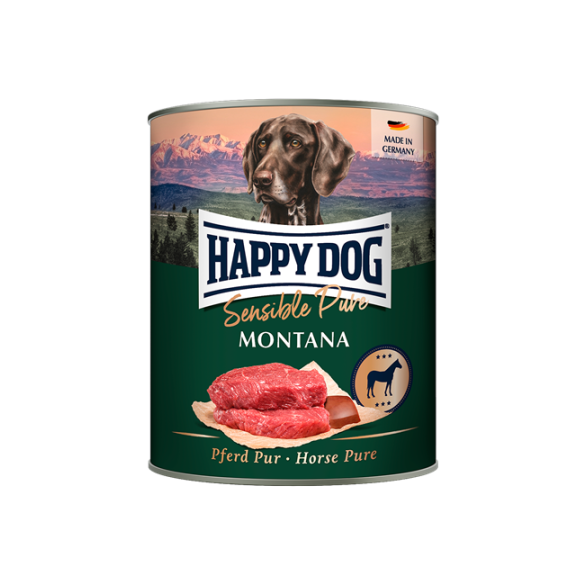 800гр Консервы Happy Dog Sensible Pure Montana полнорационные для взрослых собак всех пород с чувствительным пищеварением с Кониной