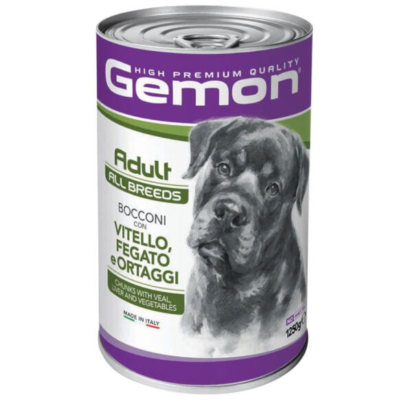 1250гр Gemon Dog Adult ALL BREEDS Veal / Liver / Veg для собак всех пород кусочки с Телятиной, печенью и овощами
