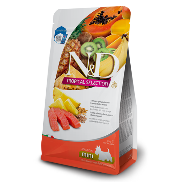 1,5кг Корм Farmina N&D Tropical Selection Dog Salmon Adult Mini для собак мелких пород с Лососем