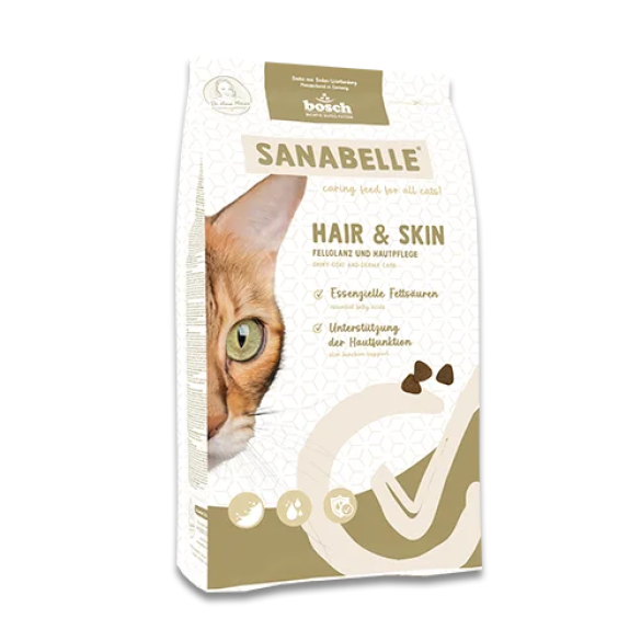 8кг Корм Bosch Sanabelle Hair&Skin для взрослых кошек Здоровье кожи и шерсти