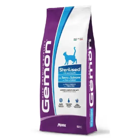 2кг Gemon Cat Sterilized Complete TUNA / SALMON Корм для стерилизованных взрослых кошек с тунцом и лососем