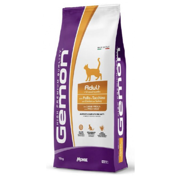 2кг Gemon Cat Adult Complete CHICKEN / TURKEY для взрослых кошек с курицей и индейкой