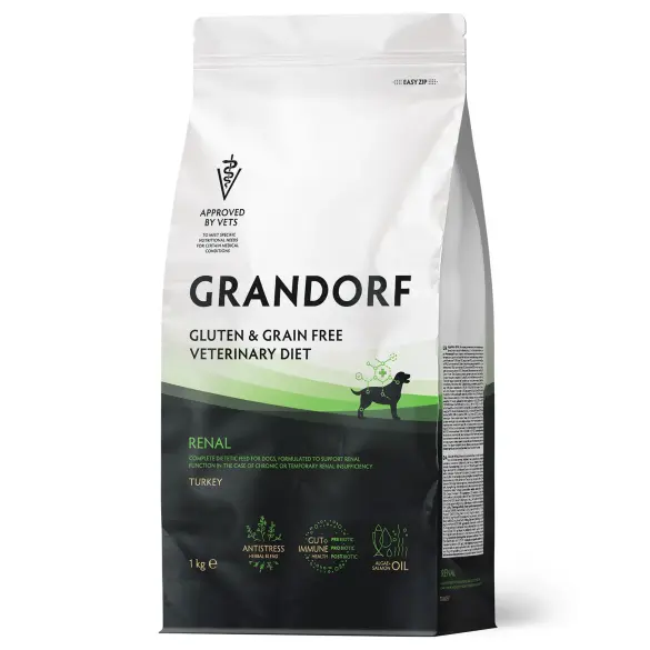 1кг Корм GRANDORF VET DOG RENAL для собак при хронической почечной недостаточности на основе бескостной Индейки