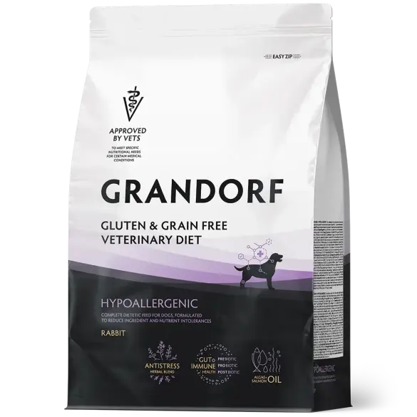 1кг Корм GRANDORF VET DOG HYPOALLERGENIC для собак при пищевой аллергии на основе гидролизованного белка Кролика