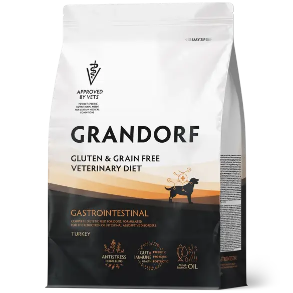 1кг Корм GRANDORF VET DOG GASTROINTESTINAL для собак при острых расстройствах пищеварения на основе бескостной Индейки