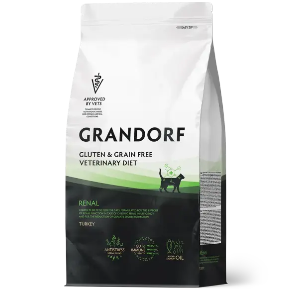 2кг Корм GRANDORF VET CAT RENAL для кошек при хронической почечной недостаточности на основе бескостной Индейки