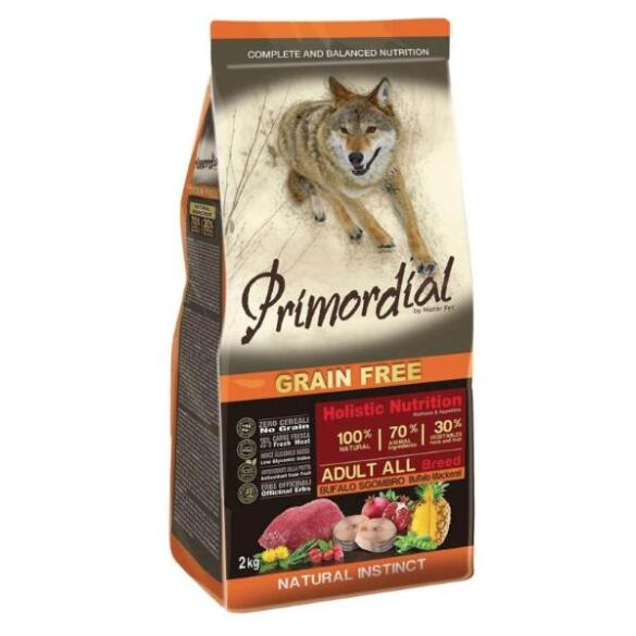 Корм в развес Primordial Holistic Grain-Free Dog Adult Buffalo & Mackerel для взрослых собак всех пород с Буйволом и скумбрией, 1кг