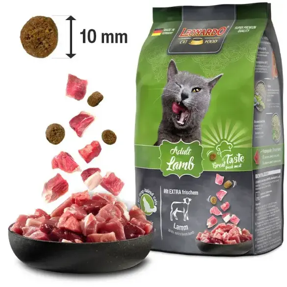 15кг Корм Leonardo Adult Lamb для взрослых кошек от 1 года с Ягнёнком