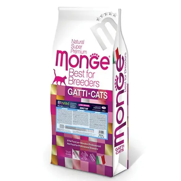 10кг Корм Monge Cat Bwild Low Grain Adult Anchovies низкозерновой для взрослых кошек с Анчоусами "Бридер"