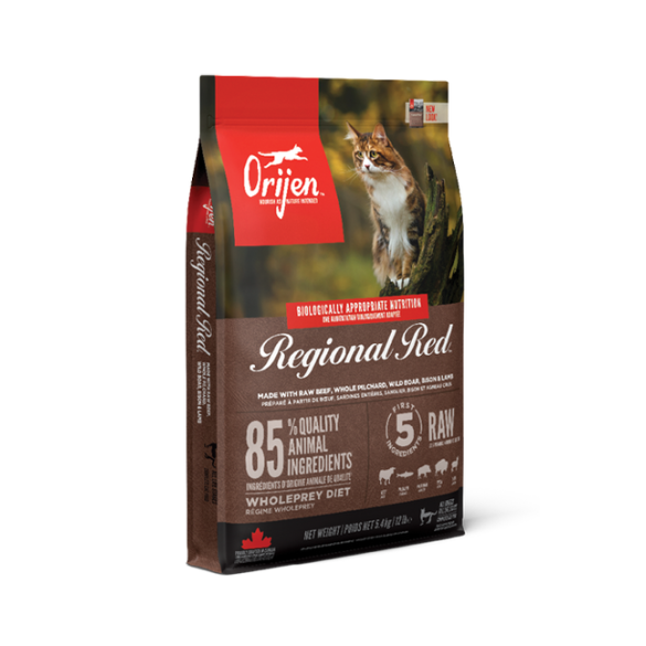 0,34кг Orijen Cat Regional Red (90/10) беззерновой корм для взрослых кошек и котят всех пород