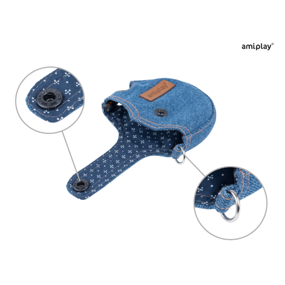 Поводок-рулетка AmiPlay infini в чехле L Голубой, 5м 25kg