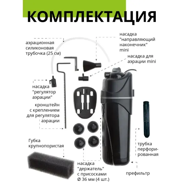 Фильтр AQUAEL Fan 3 PLUS внутренний для аквариума 150-250л