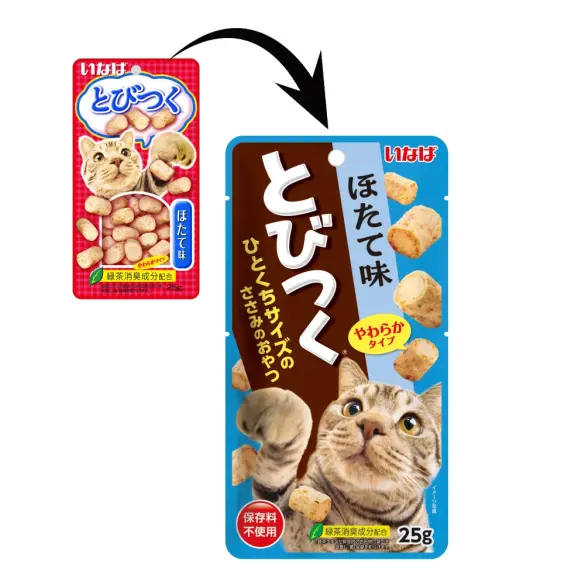 25гр Лакомство INABA Tobitsuku для кошек со вкусом Морского гребешка