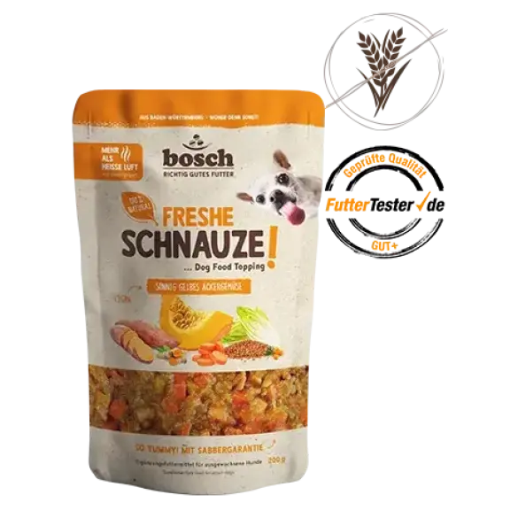 200гр Кормовая добавка Bosch Freshe Schnauze Topping для собак Жёлтые полевые овощи