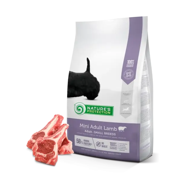 7,5кг Корм Nature's Protection NP Adult Mini Lamb для собак мелких пород с мясом Ягненка