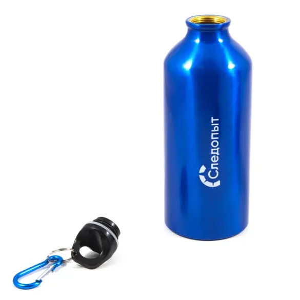Бутылка питьевая изотермическая СЛЕДОПЫТ, алюминий, с карабином, 600мл
