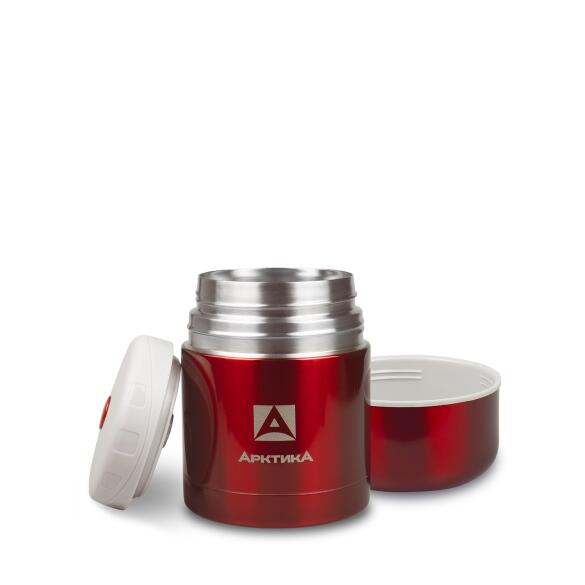 Термос Арктика 302, 500мл с широким горлом для еды, красный