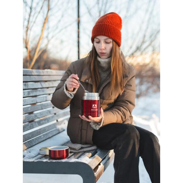 Термос Арктика 302, 500мл с широким горлом для еды, красный