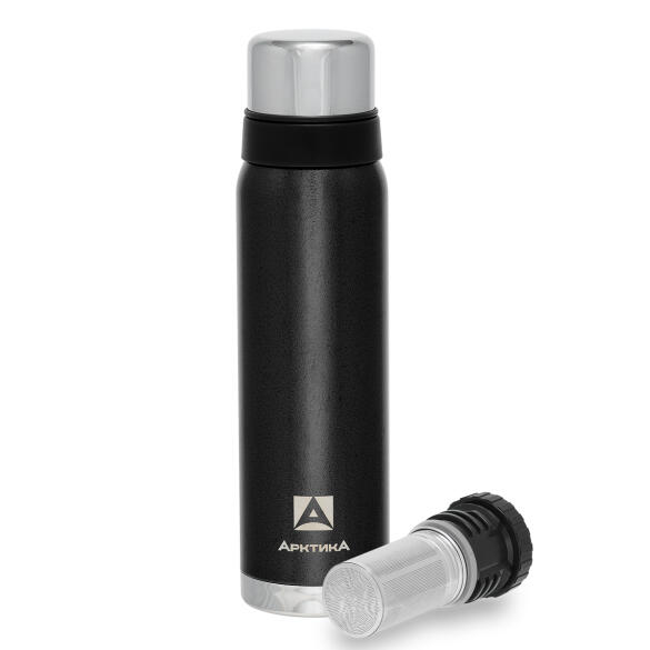 Термос Арктика 106 для напитков с ситечком, 900мл Чёрный