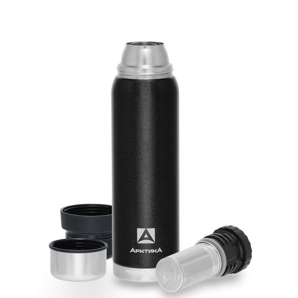 Термос Арктика 106 для напитков с ситечком, 900мл Чёрный