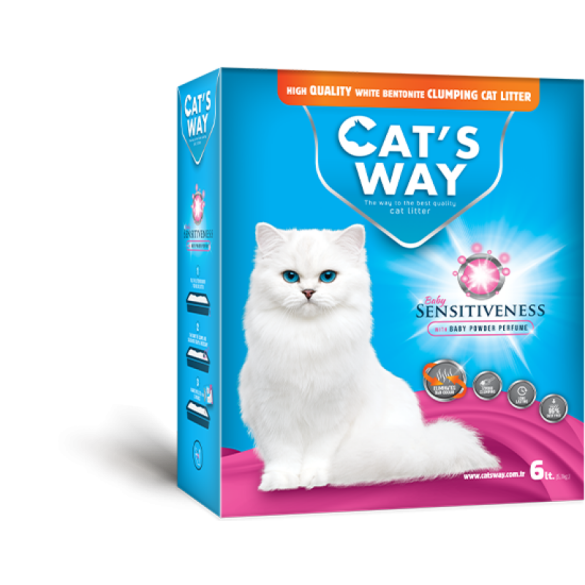 Наполнитель комкующийся Cats Way Box, Аромат детской пудры, 6л