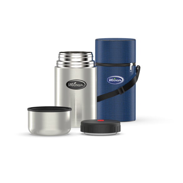 Термос вакуумный суповой БИОСТАЛЬ NТ +чехол 750мл