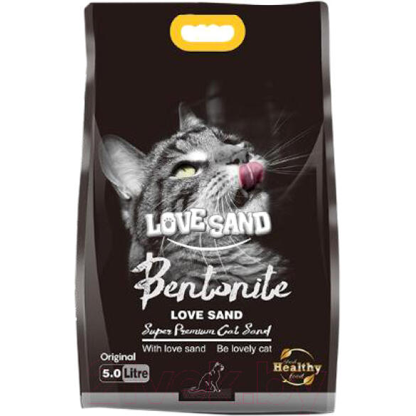 Наполнитель впитывающий LOVE SAND бентонитовый 5л, Без аромата